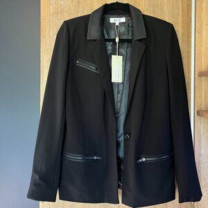 My tribe + Moto Style Leather Trimmed Blazer- NWT, Small